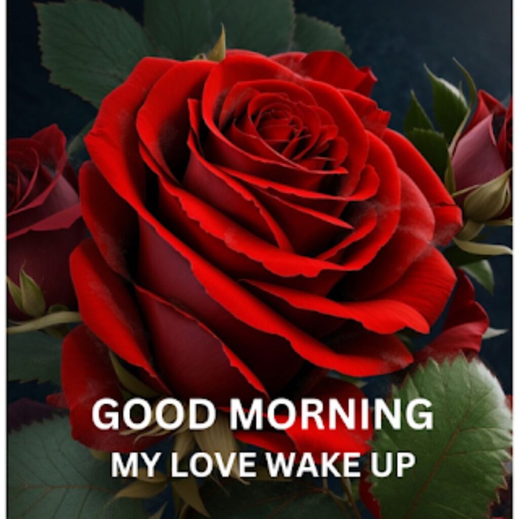 Good Morning Image with red rose